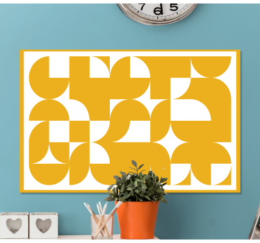 Leinwandbild geometrisch Kunst formt gelbes Muster - TenStickers