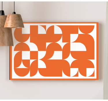 Leinwandbild geometrisch Orange abstraktes kunstmuster - TenStickers