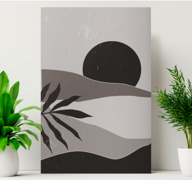 Leinwandbild abstrakt landschaft grau sonnenuntergang - TenStickers