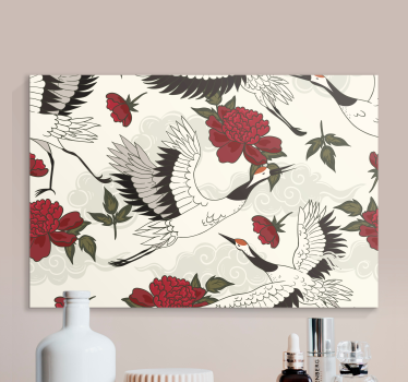 Mandala wandbilder kraniche und blumen - TenStickers