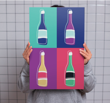 Leinwandbild abstrakt pop-art-flaschen - TenStickers