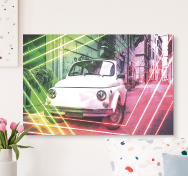 Leinwandbild abstrakt urbanes retro-fahrzeug - TenStickers