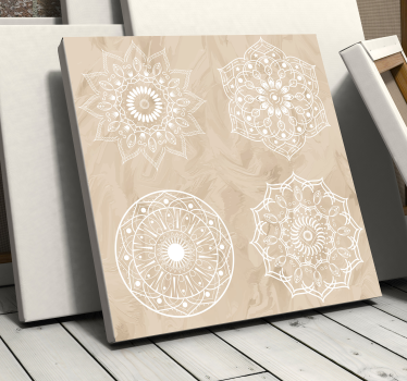 Wandbild Mandala Vier beige mandalas - TenStickers