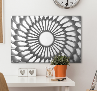 Wandbild modern Mandala weißer diamant 3D - TenStickers