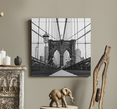 Wandbilder 3D Schwarz-weiße brooklyn bridge - TenStickers
