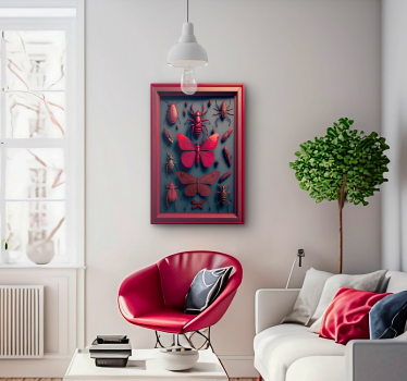 Wandbild Wohnzimmer "Rahmeninsekten-Sammlung" - TenStickers
