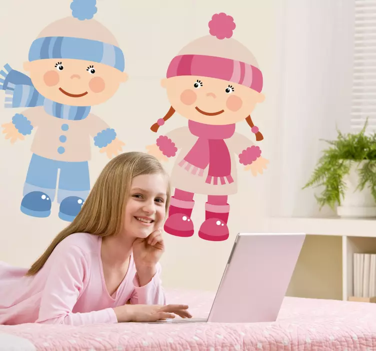 Wandtattoo kinderzimmer bunte kinderfiguren - TenStickers