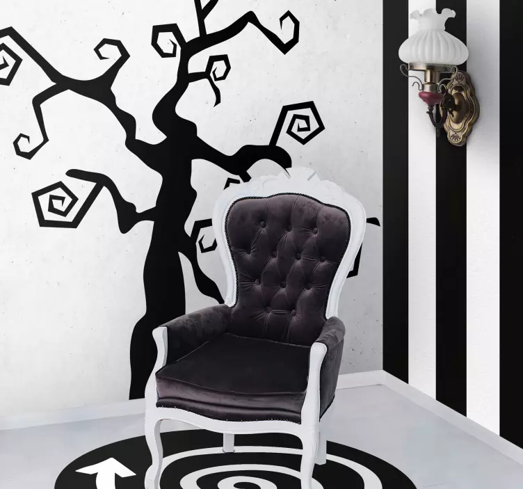 Wandtattoo Halloween Baum mit Ranken - TenStickers