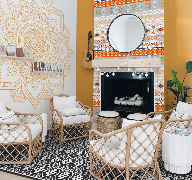 Wandtattoo Florales Mandala - TenStickers