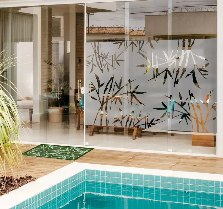 Folie Duschkabine durchsichtiger Bambus - TenStickers