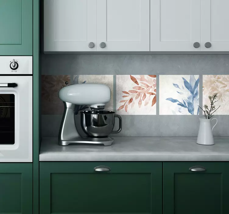 Fliesenaufkleber blumenaquarellmuster - TenStickers