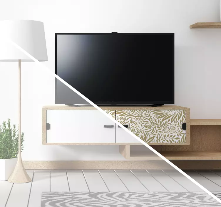 Möbelfolie braungoldenes Blumenmuster - TenStickers