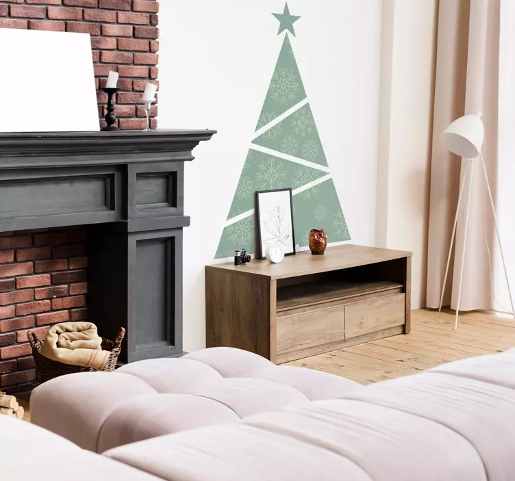 Wandtattoo Geometrischer Weihnachtsbaum - TenStickers