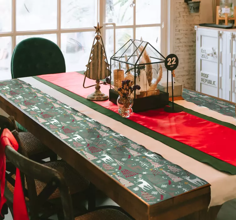 Wandtattoo Weihnachtliches Muster Wald - TenStickers