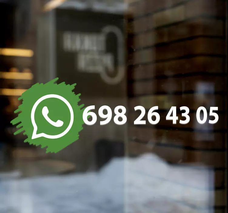 Schaufenster Aufkleber Whatsapp mit Personalisierte Nummer - TenStickers
