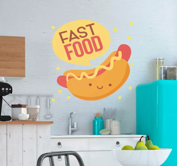 Schaufenster Folie leckerer fastfood-hotdog - TenStickers