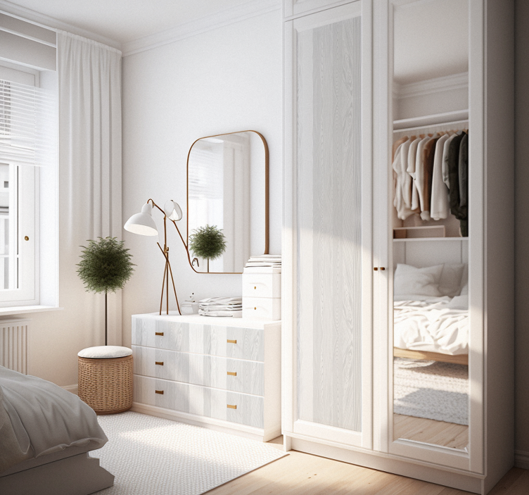 Möbelfolie weiße Holztextur - TenStickers