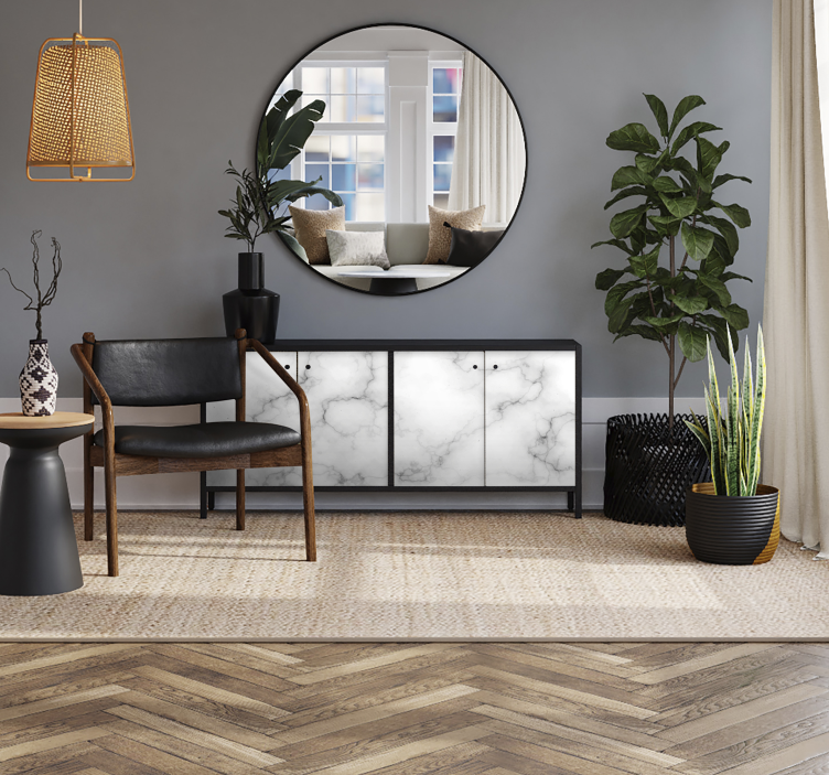 Klebefolie Möbel weißer Marmor - TenStickers