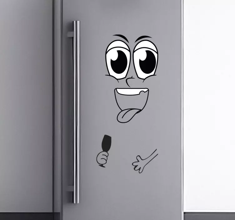 Kühlschrank Folie Gesicht mit Glas - TenStickers