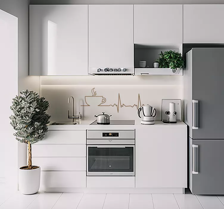 Wandtattoo Küche Kaffee Herzschlag - TenStickers