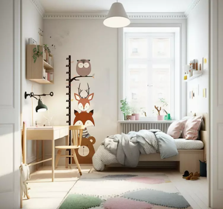 Wandtattoo Messlatte Waldtiere - TenStickers