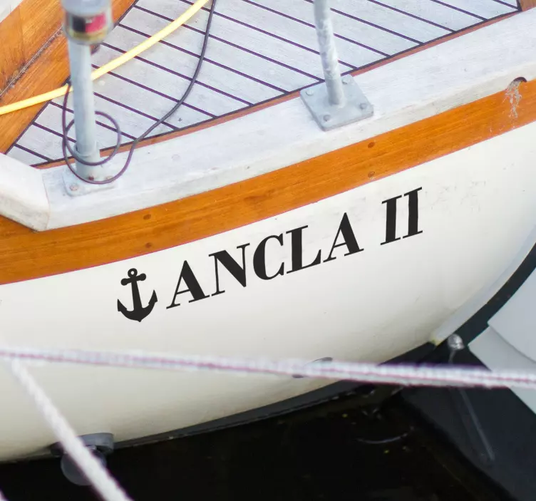 Aufkleber Marine name mit Ankerzeichnung - TenStickers