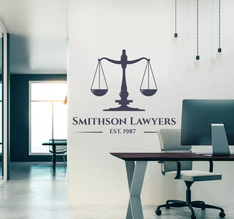 Aufkleber Recht Anpassbare Gerechtigkeitsskalen - TenStickers