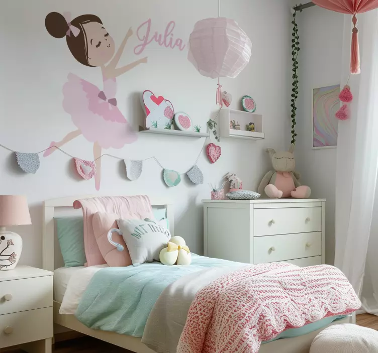 Wandtattoo Zeichnung kleine Ballerina - TenStickers