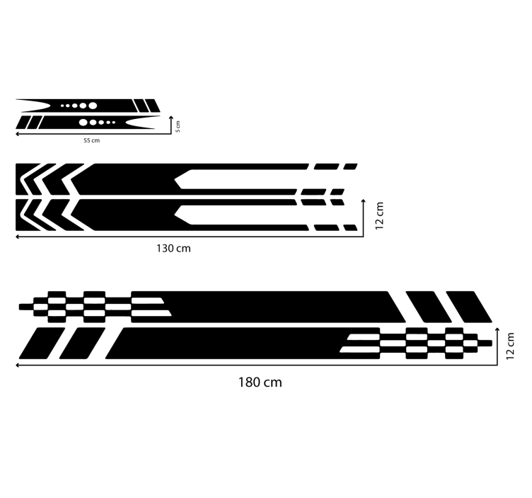 Autoaufkleber streifen 3 designs - TenStickers