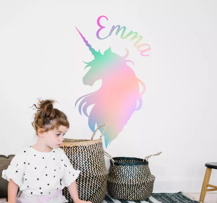 Anpassbares Einhorn Silhouette Fantasie Aufkleber - TenStickers