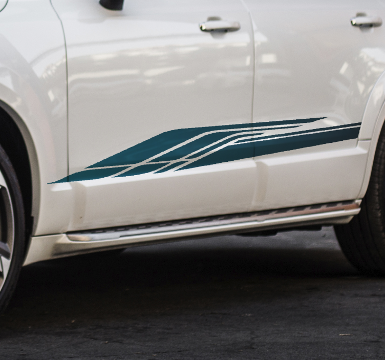 Autotattoo Blauer rennstreifen - TenStickers