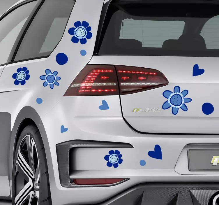 Autoaufkleber blaue Blume - TenStickers