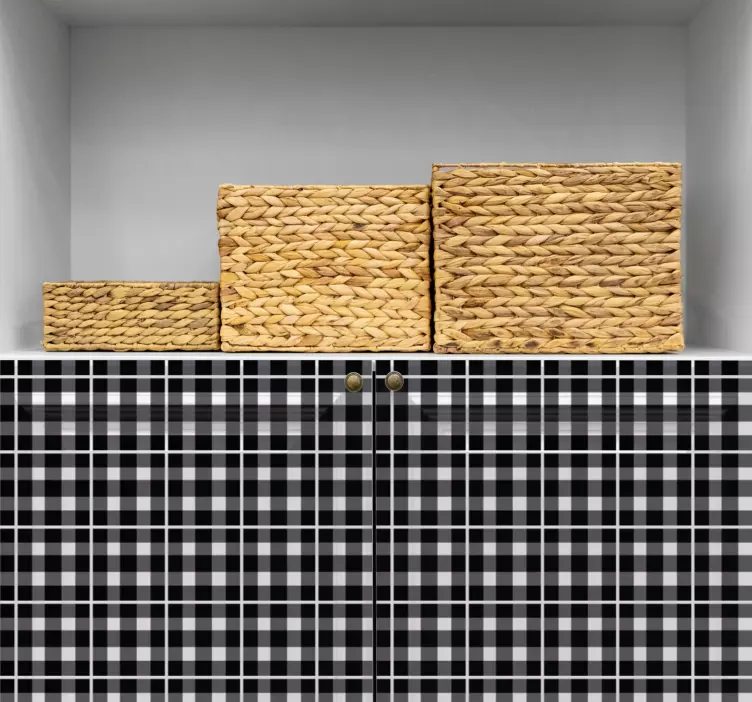 Möbelfolie mit kariertem musterhintergrund - TenStickers