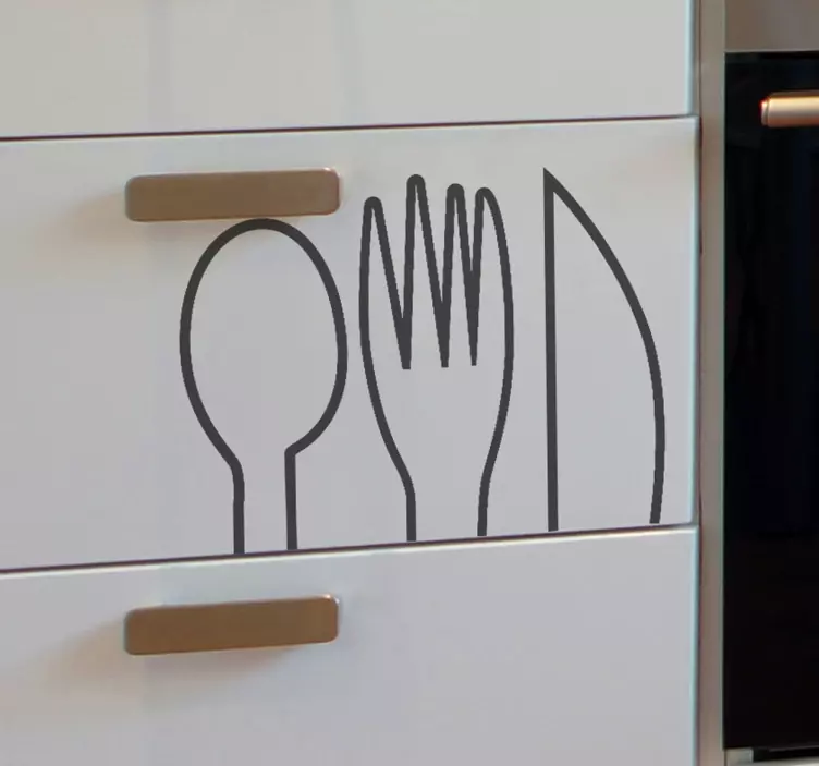 Wandtattoo Küche Besteck Umriss - TenStickers