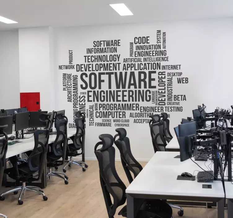 Aufkleber Büro software Engineering Wortwolke - TenStickers