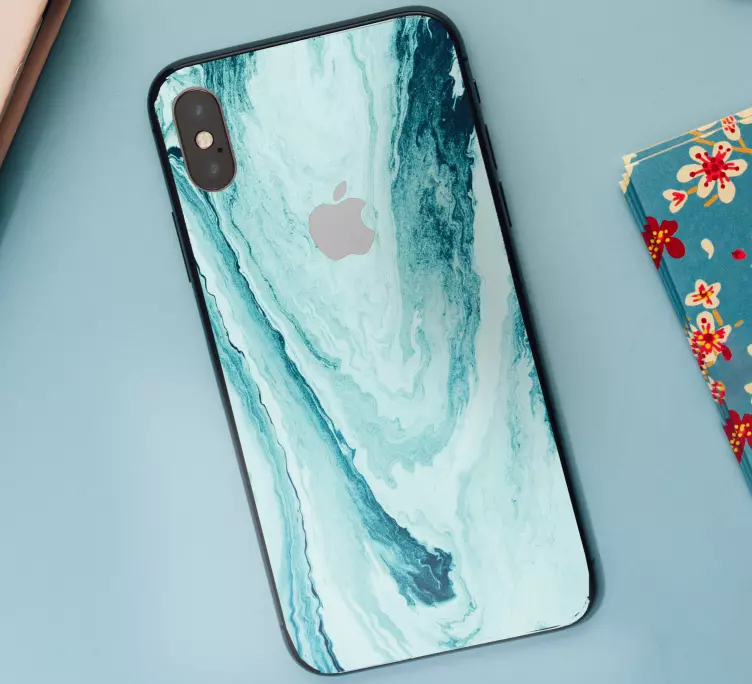 Iphone Aufkleber Wellen aus blauem marmor - TenStickers