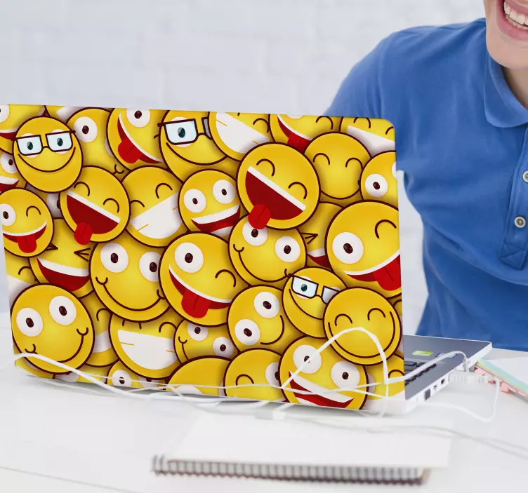Aufkleber Ornament Diverse Smileys Laptop - TenStickers