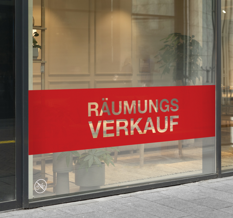 Aufkleber Schild räumungsverkauf schaufenster - TenStickers