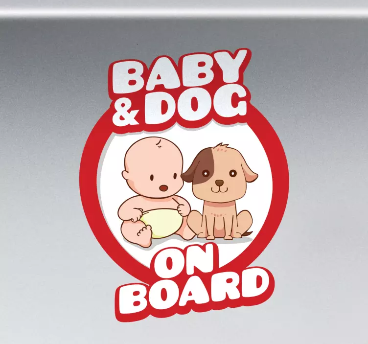 Autoaufkleber Baby & Dog on Board - TenStickers