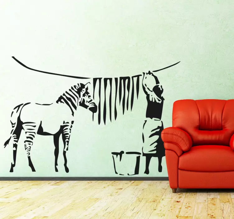 Wandtattoo Wohnzimmer Banksy Zebra Motiv - TenStickers