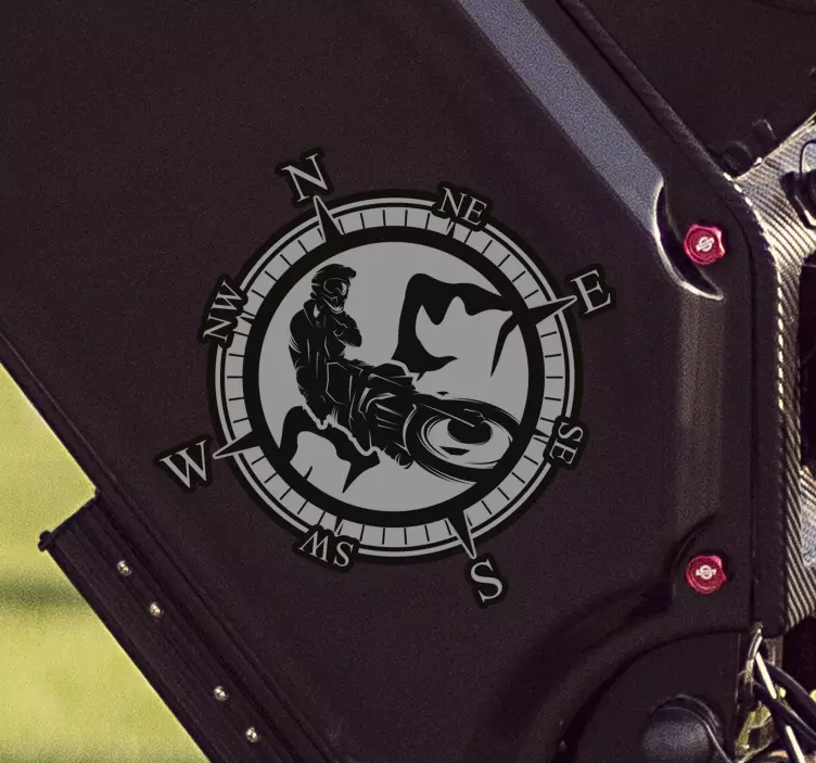 Biker Kompass Motorrad Aufkleber - TenStickers