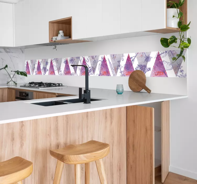 Bordüre Geometrische Dreiecke lila - TenStickers