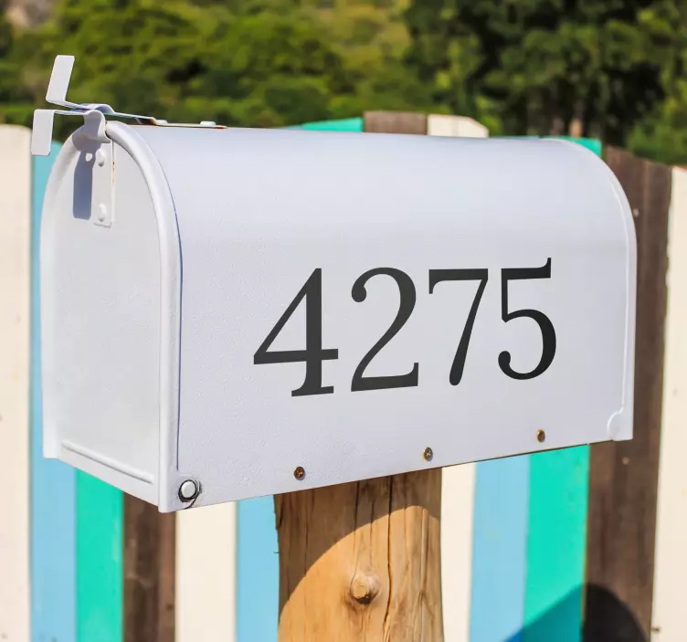 Briefkasten Sticker Nummern im klassischen Look - TenStickers