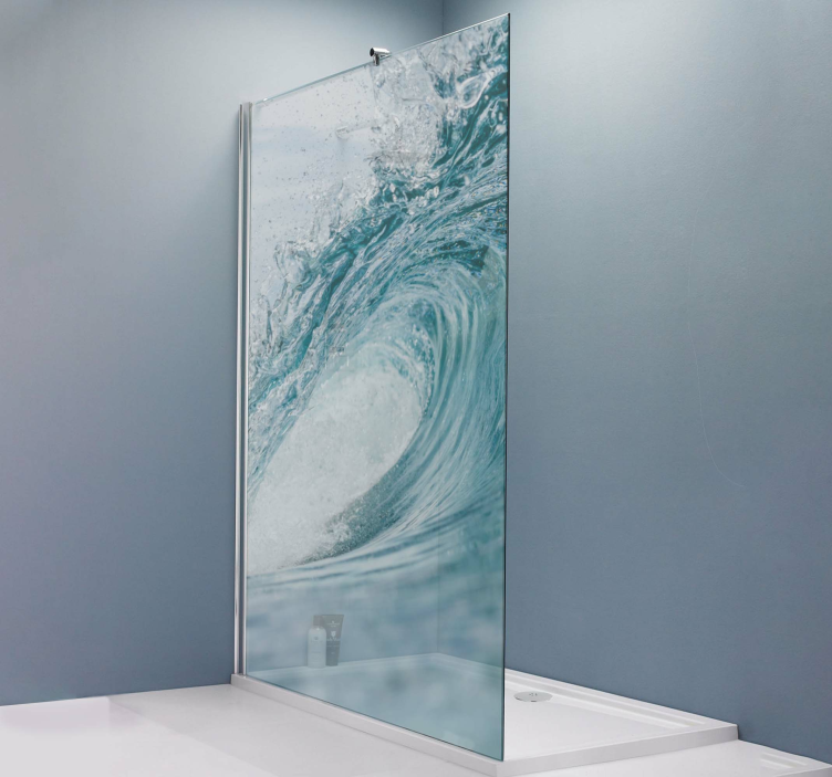 Folie Duschkabine brechende Welle - TenStickers