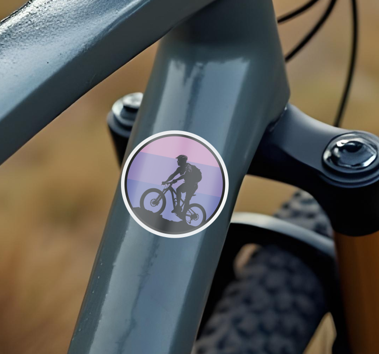 Fahrrad Aufkleber lila sonnenuntergang - TenStickers