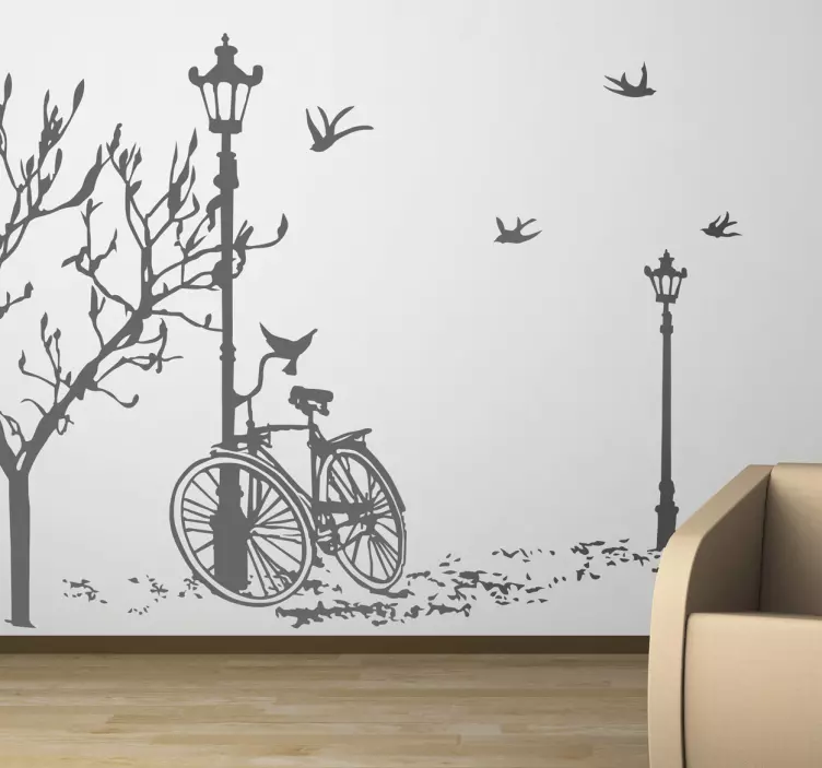 Fahrrad Laterne Wandtattoo - TenStickers
