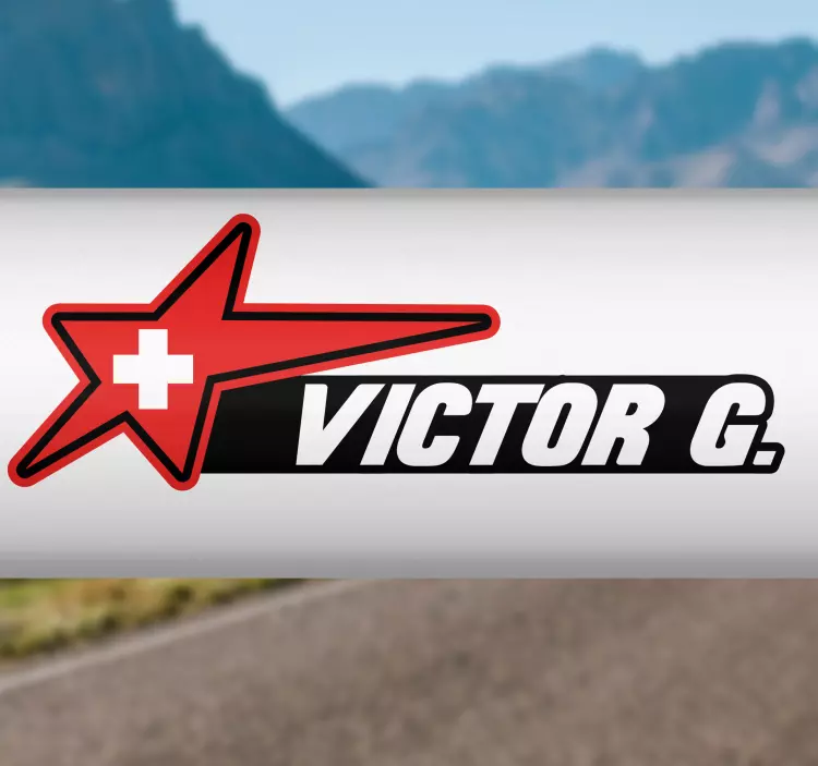 Fahrrad Aufkleber Name Schweiz Flagge Design - TenStickers