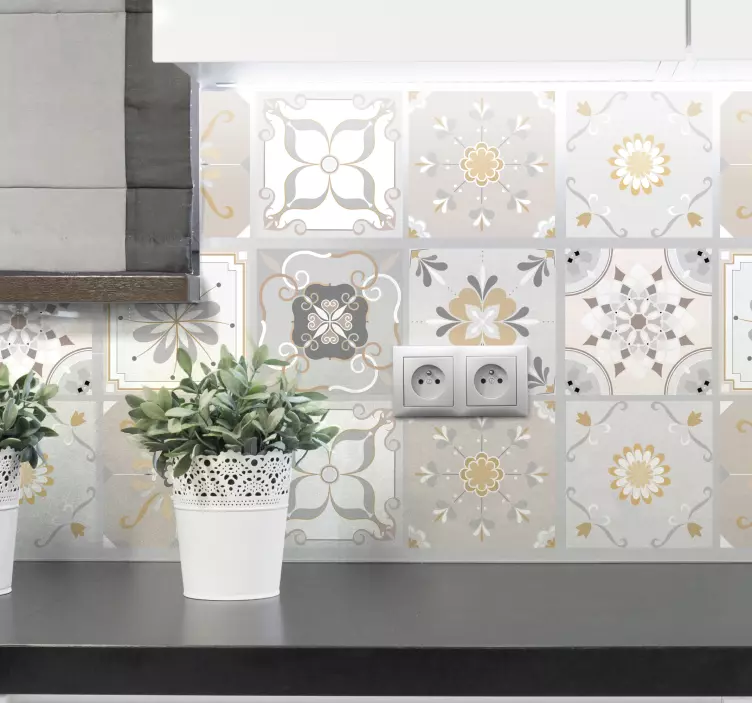 Fliesen Aufkleber farbiges Muster - TenStickers