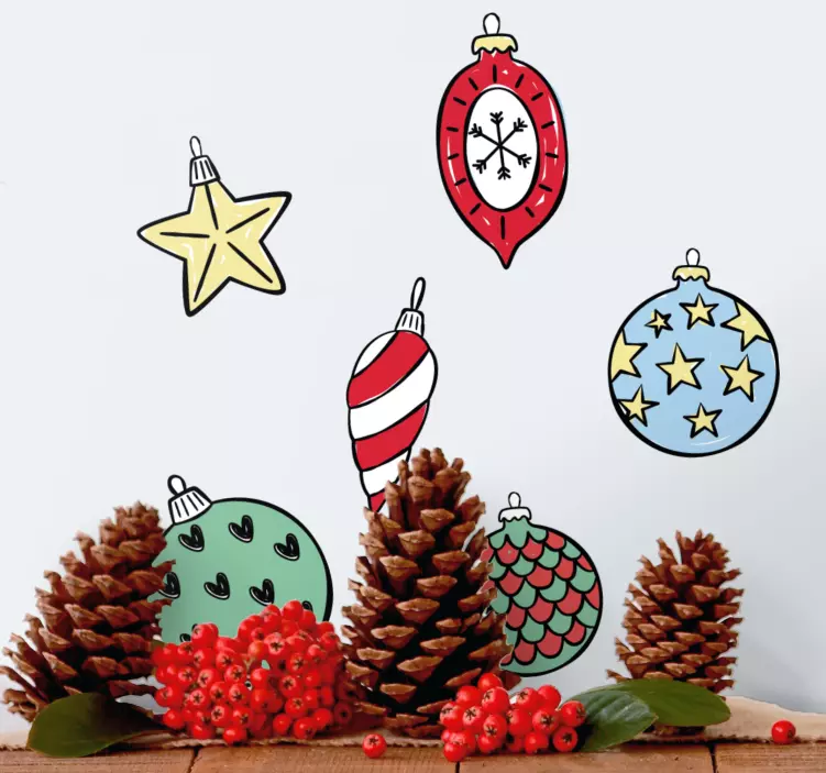 Weihnachtssticker bunte feiertagsornamente - TenStickers