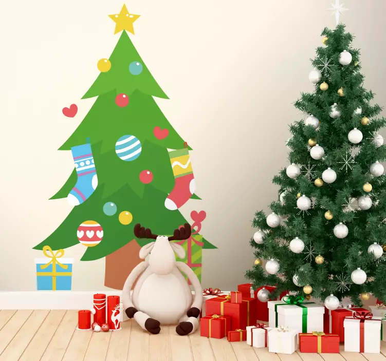 Feiertag Wandtattoo dekorativer weihnachtsbaum - TenStickers